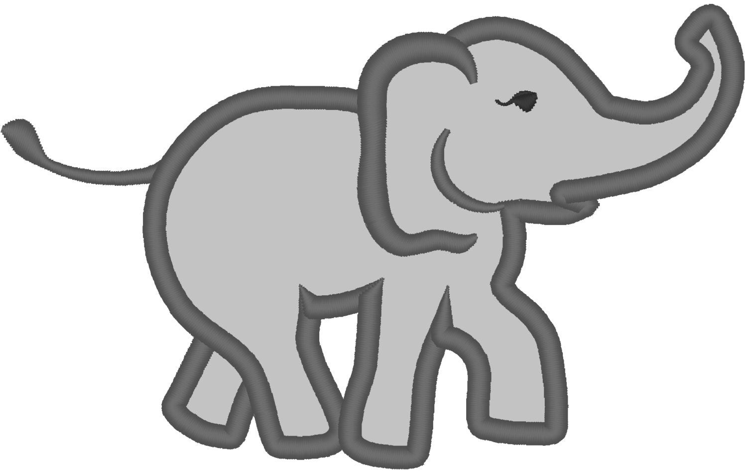 Single Elephant Applique - image 1