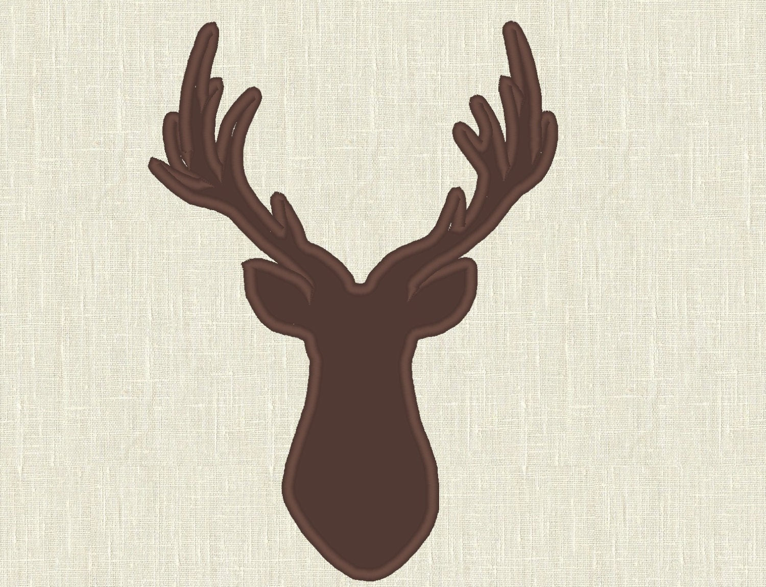Buck Deer Head Outline Applique Embroidery 4" 5" 4.5" 6" 7" | PES DST JEF | Artapli