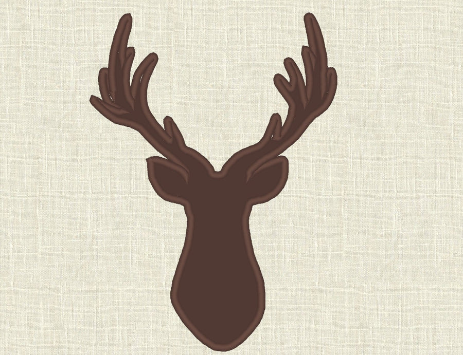 Buck Deer Head Outline Applique Embroidery 4" 5" 4.5" 6" 7" | PES DST JEF | Artapli