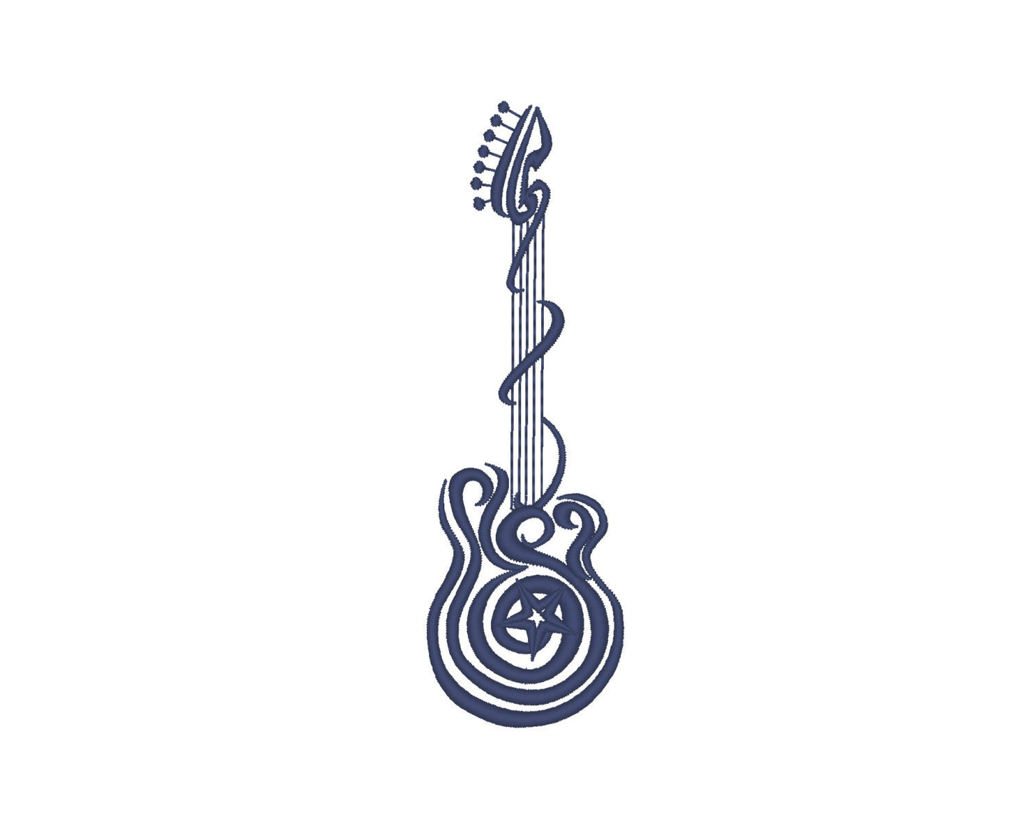 Rock Guitar Machine Embroidery 5" 7" | PES DST JEF | Artapli