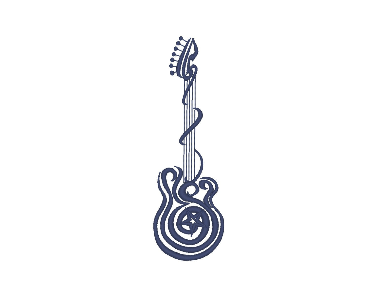 Rock Guitar Machine Embroidery 5" 7" | PES DST JEF | Artapli
