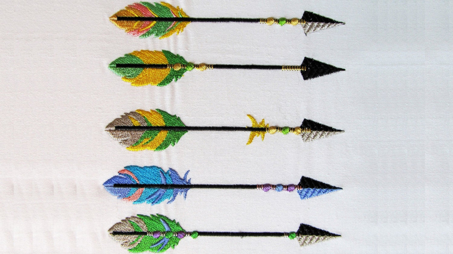 Tribal Arrows Set Machine Embroidery 4" 5" 6" 7" | PES DST JEF | Artapli