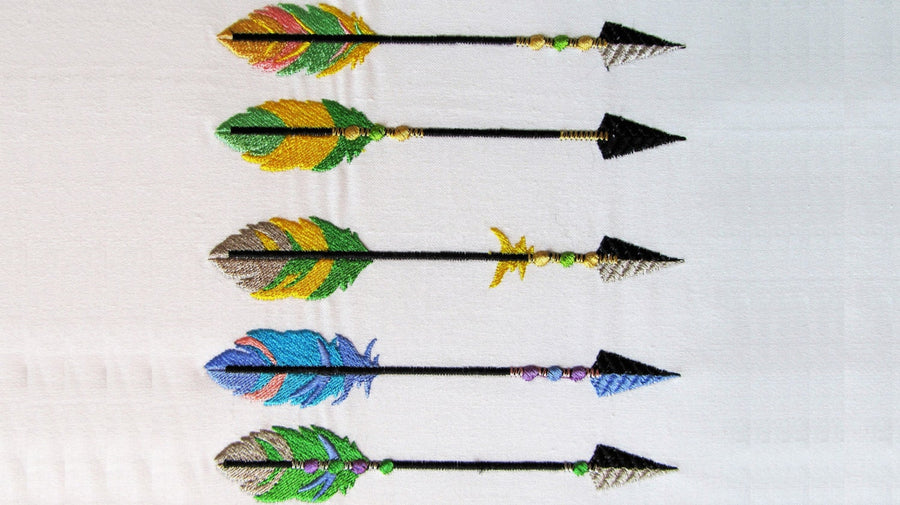 Tribal Arrows Set Machine Embroidery 4" 5" 6" 7" | PES DST JEF | Artapli