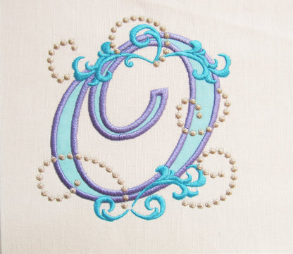 Curl Swirl Monogram Font girly alphabet Applique machine embroidery designs