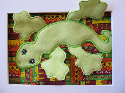 Cute little Gecko ITH Embroidery 4" 7" 9" 5" 6" 10" | PES DST JEF | Artapli