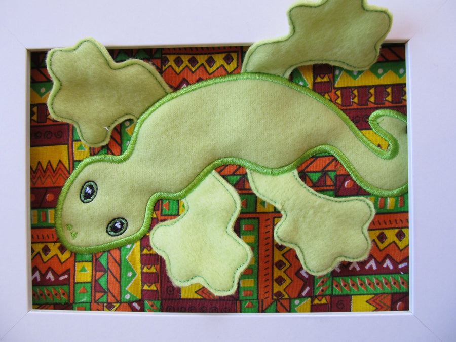 Cute little Gecko ITH Embroidery 4" 7" 9" 5" 6" 10" | PES DST JEF | Artapli