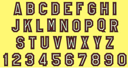 Zig Zag Outline Applique Font – Sizes 1.3" 1.5" 2" 2.5" 3" 4" BX Digital Font File | Artapli