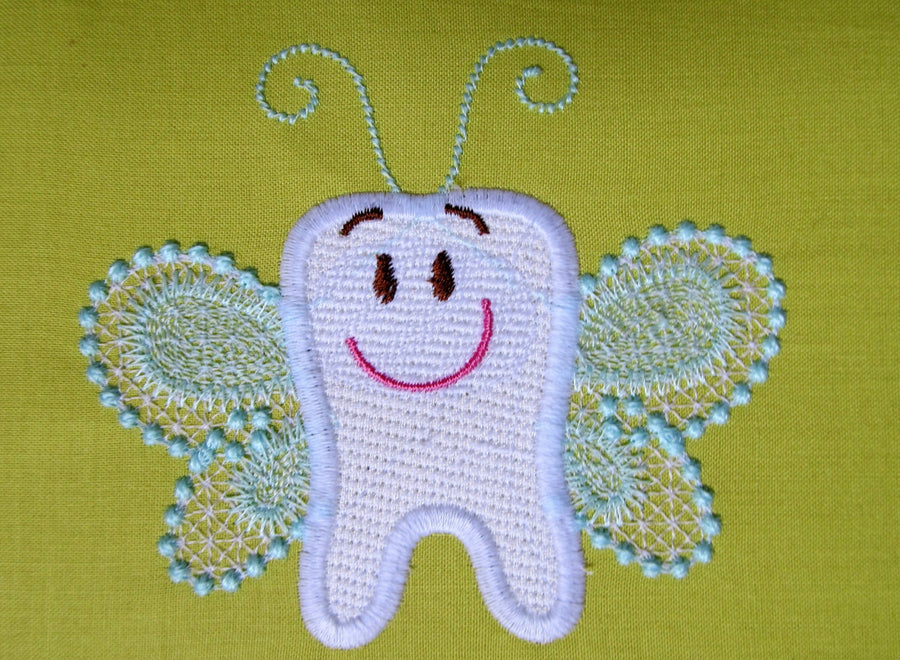 Tooth Fairy - machine embroidery applique designs Embroidery 4" 5" 6" 7" | PES DST JEF | Artapli