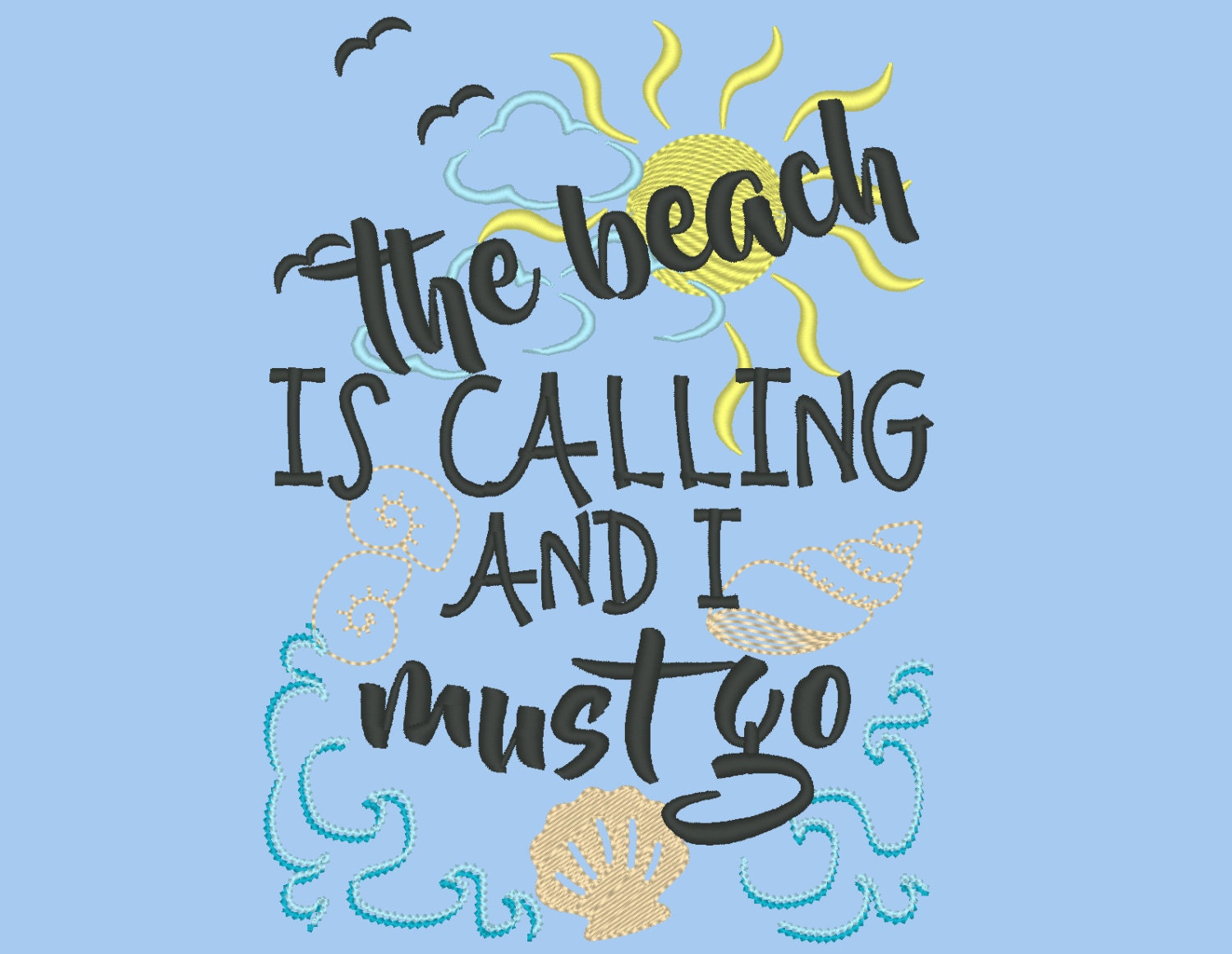 The beach is calling and I must go design 5x7 6x10 shells, summer, | Artapli - image 1