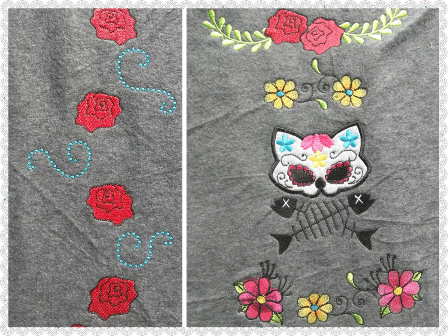 Calavera Kitty Cat Sugar Skull Set