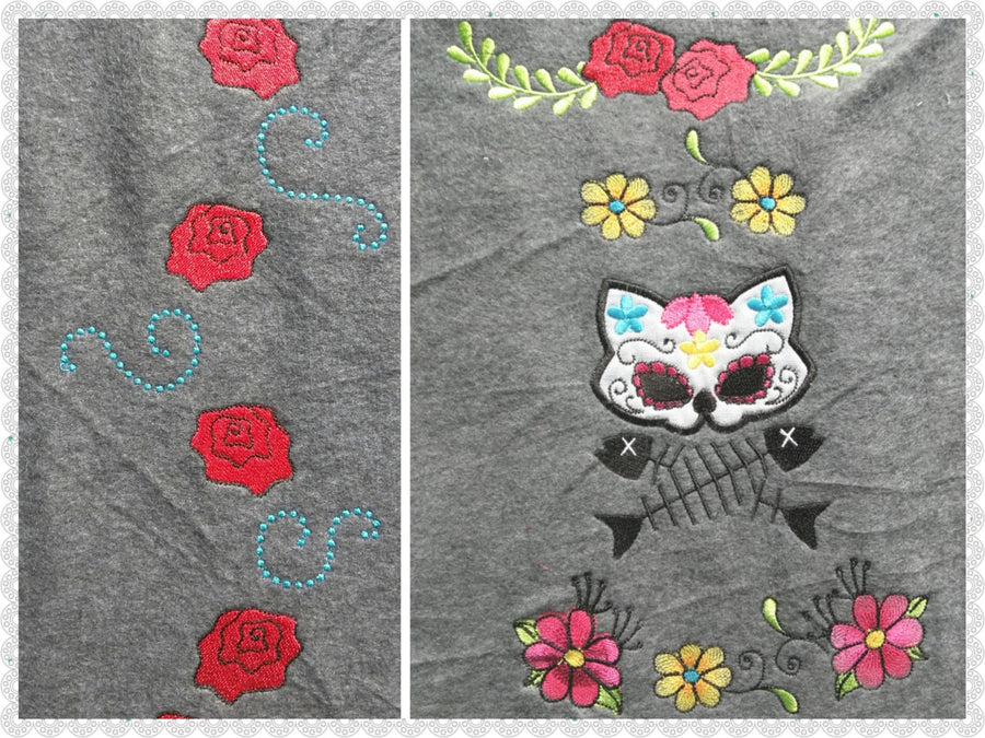 Calavera Kitty Cat Sugar Skull Set