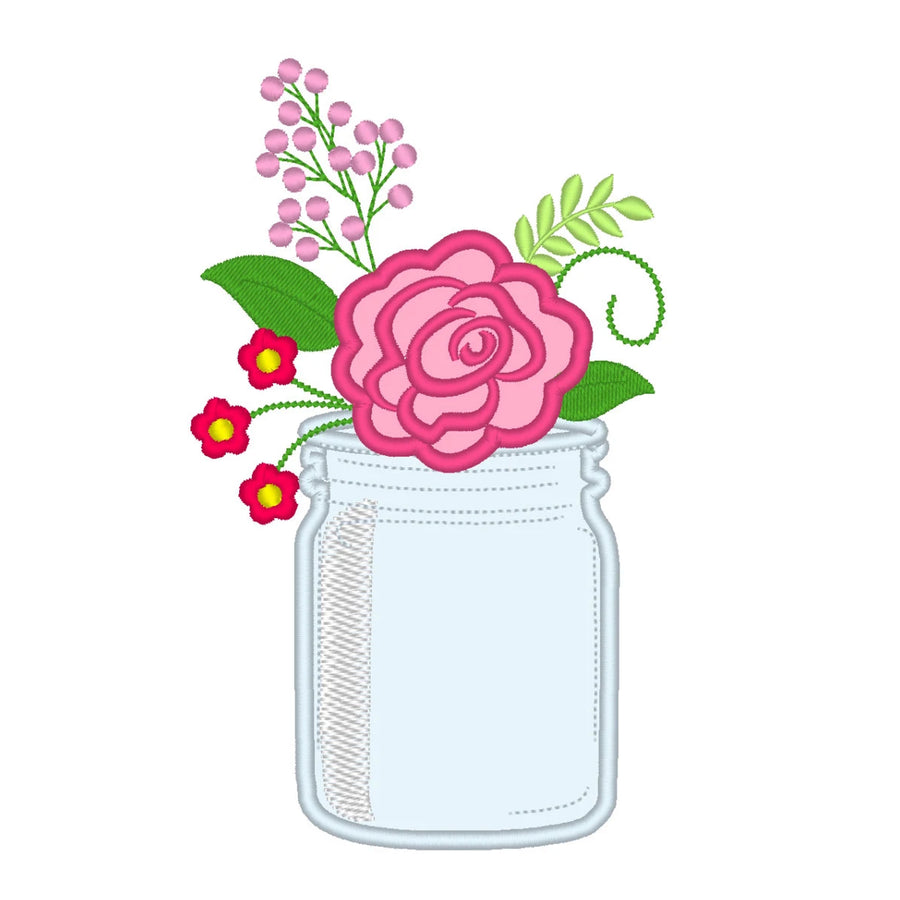 Rose Flower in Mason Jar