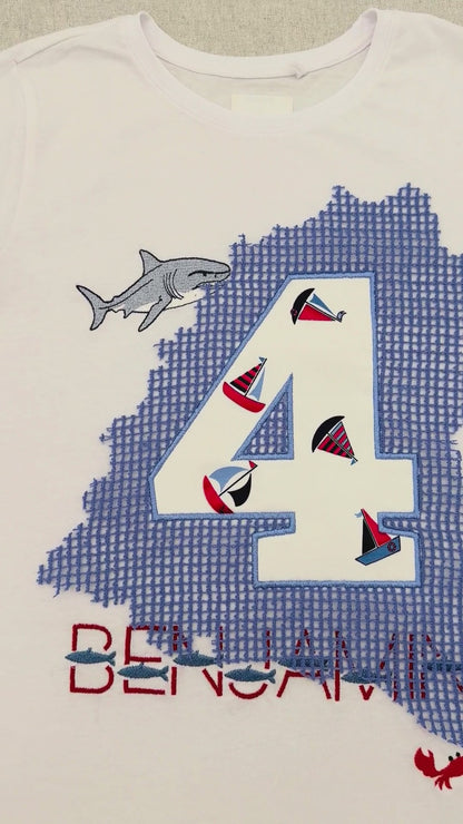Ocean-Themed Boy Birthday Number Shirt Bundle