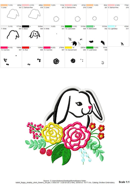 Floral Bunny Applique