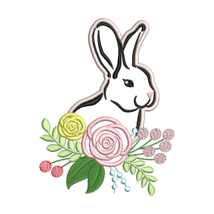 Floral Bunny Applique