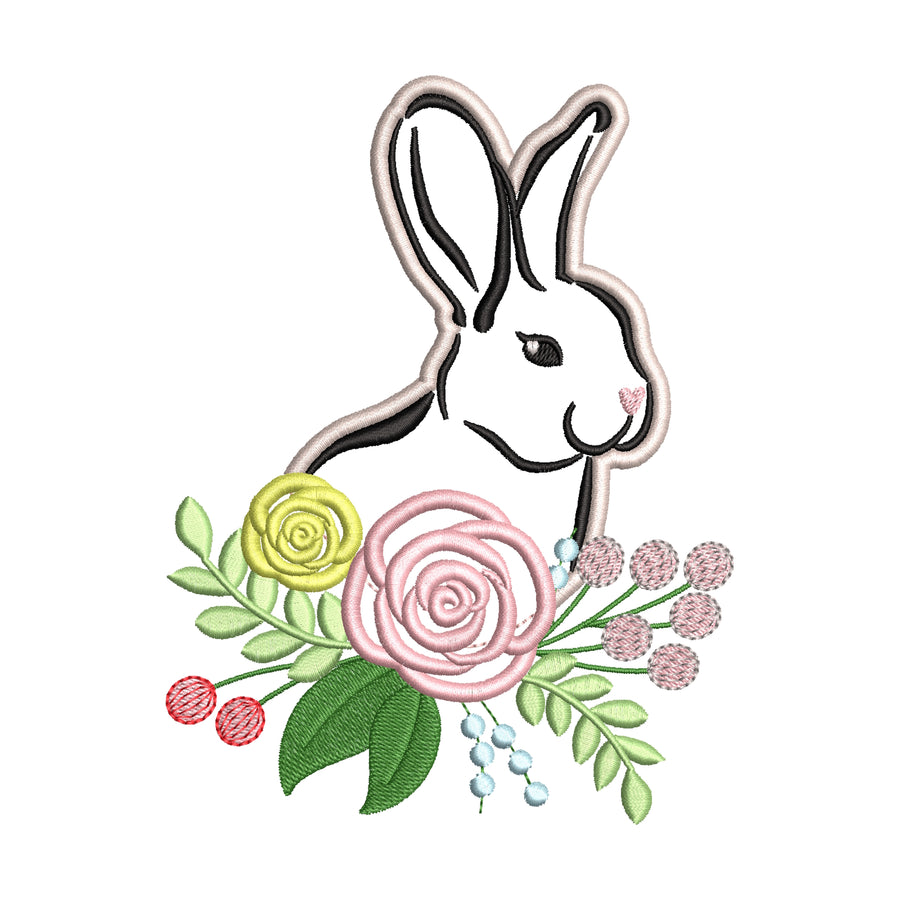 Floral Bunny Applique