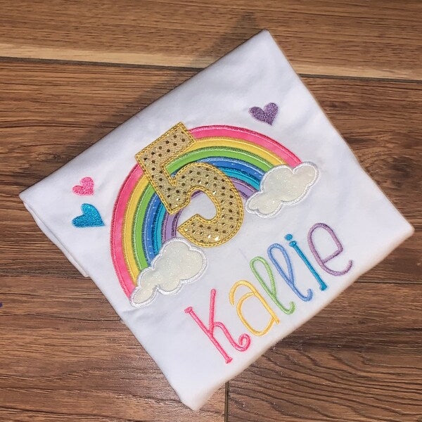 Rainbow Birthday Number 5 Five