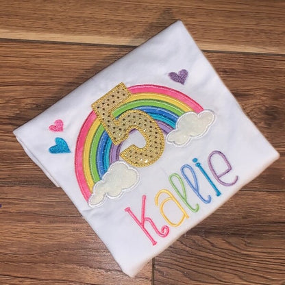 Rainbow Birthday Number 5 Five