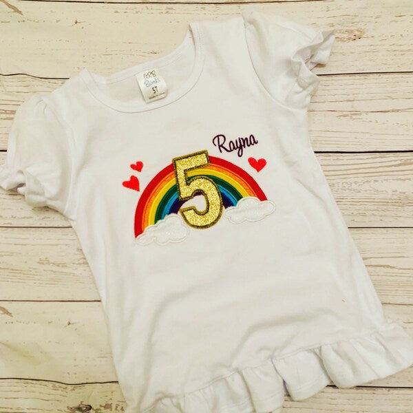 Rainbow Birthday Number 5 Five