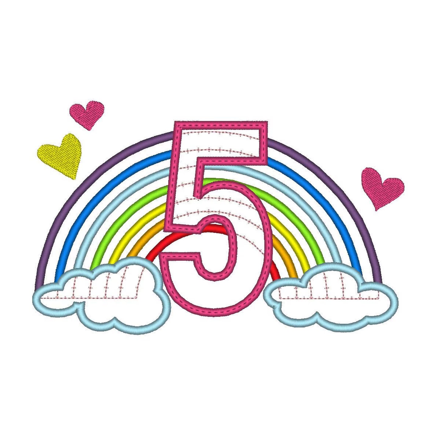 Rainbow Birthday Number 5 Five