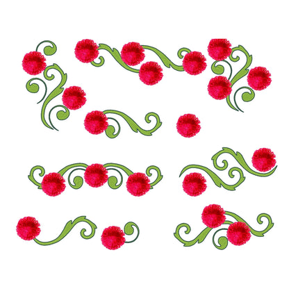 Fringed Flower Monogram Accent SET