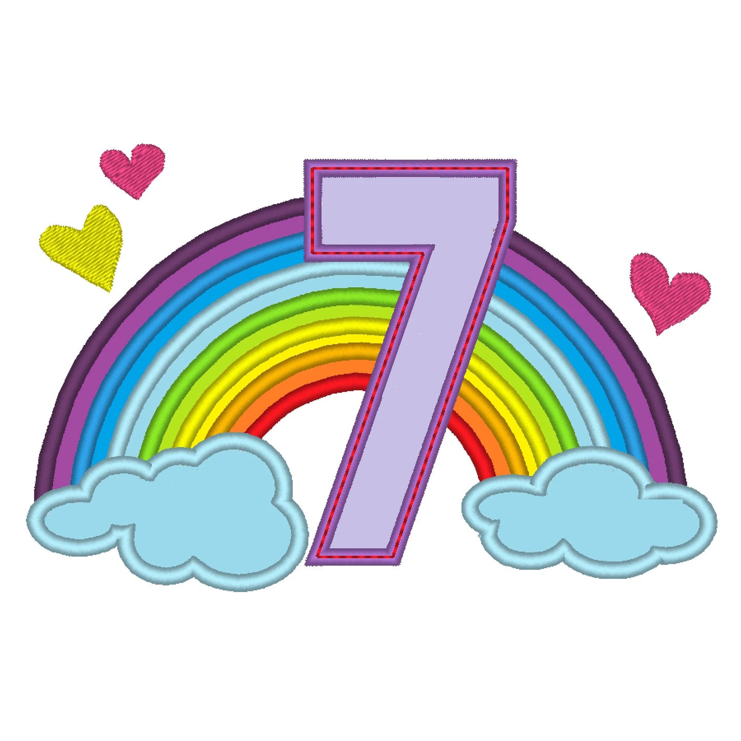 Rainbow Birthday Number 7 Seven