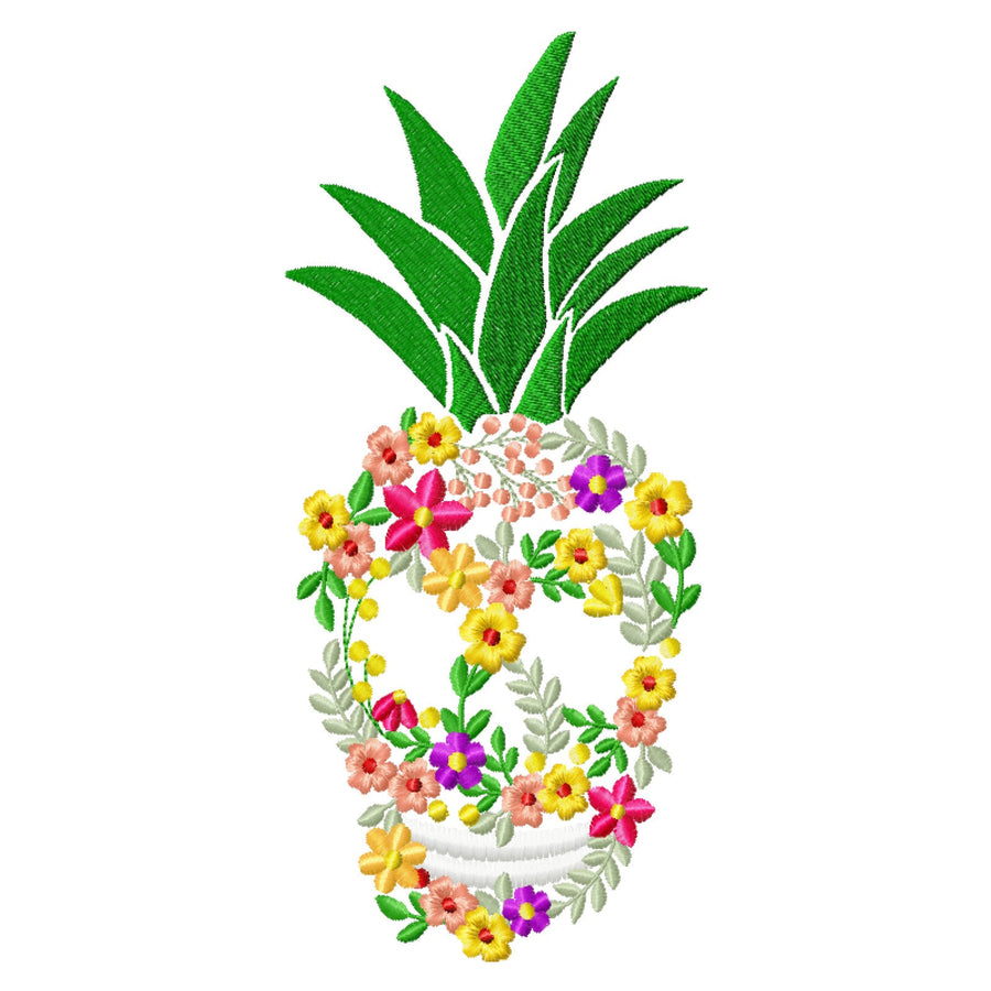 Floral Pineapple Skull
