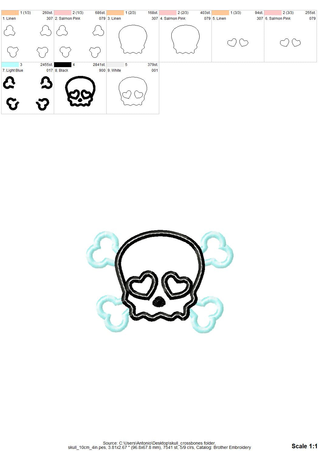 Skull Heart Shaped Eyes