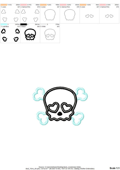 Skull Heart Shaped Eyes