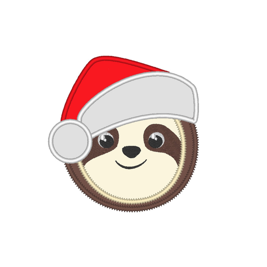 Christmas Sloth with Santa Hat