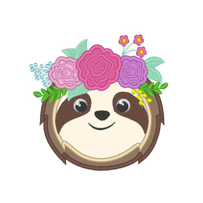 Floral Sloth Pretty Eyes