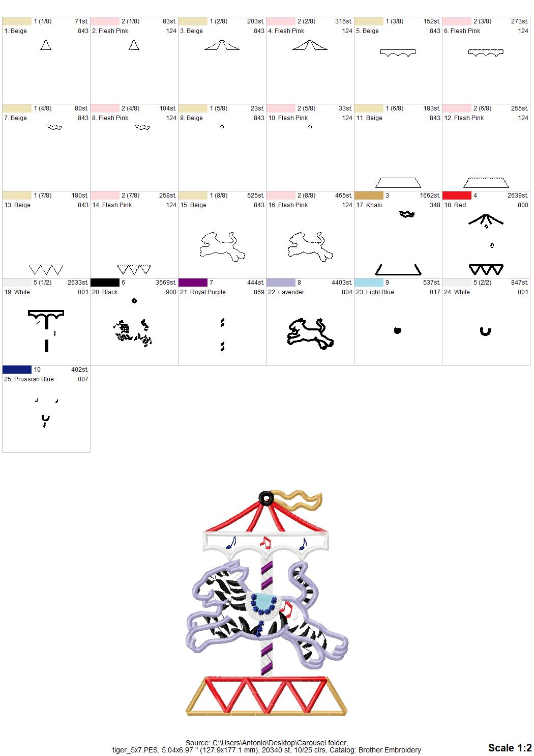 Carousel Set of 6 animal