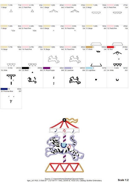 Carousel Set of 6 animal