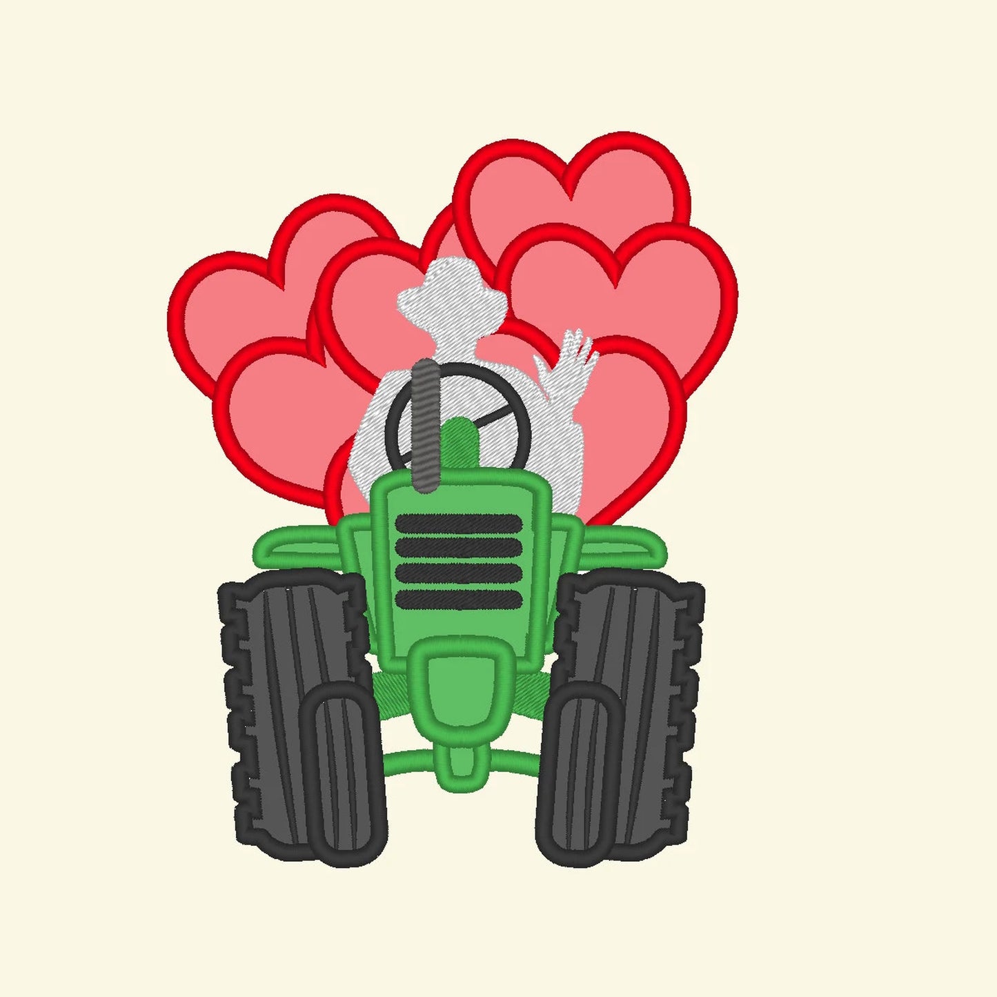 Valentine Day Tractor Bringing Hearts