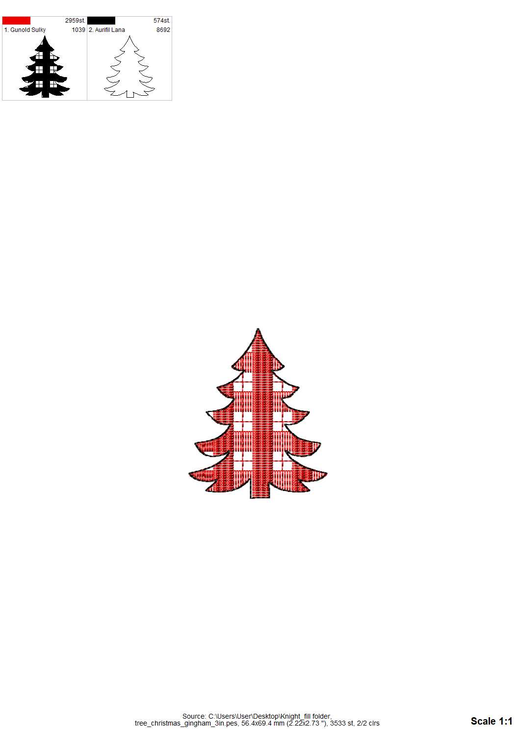 Gingham Plaid Christmas Tree