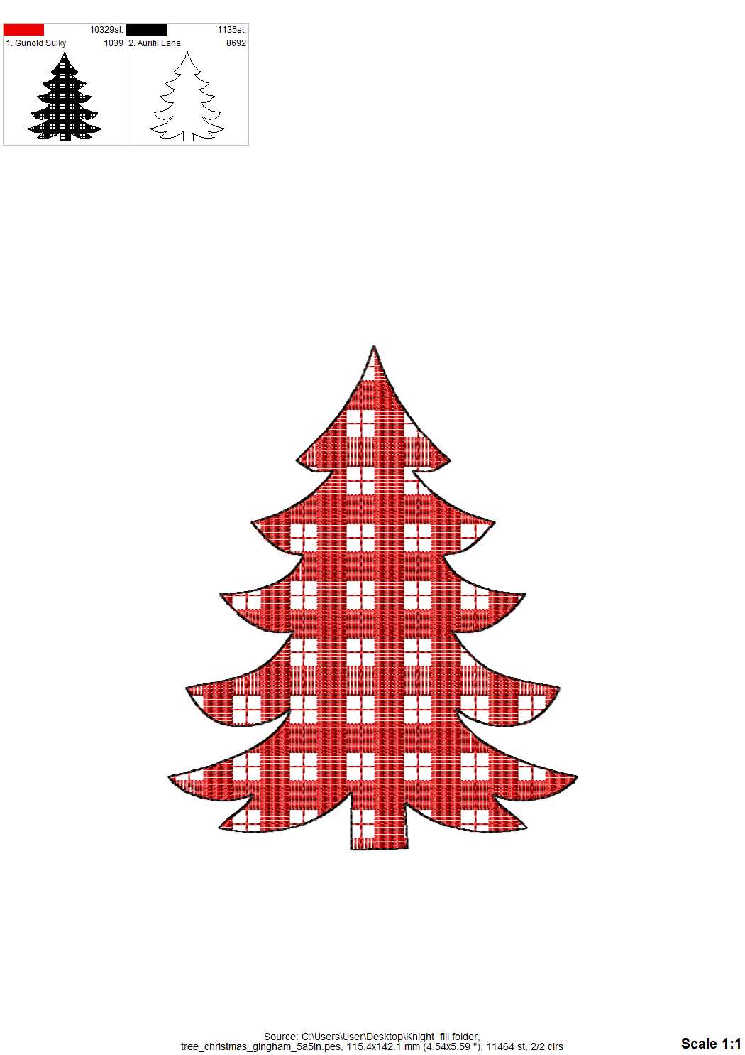 Gingham Plaid Christmas Tree