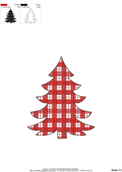 Gingham Plaid Christmas Tree