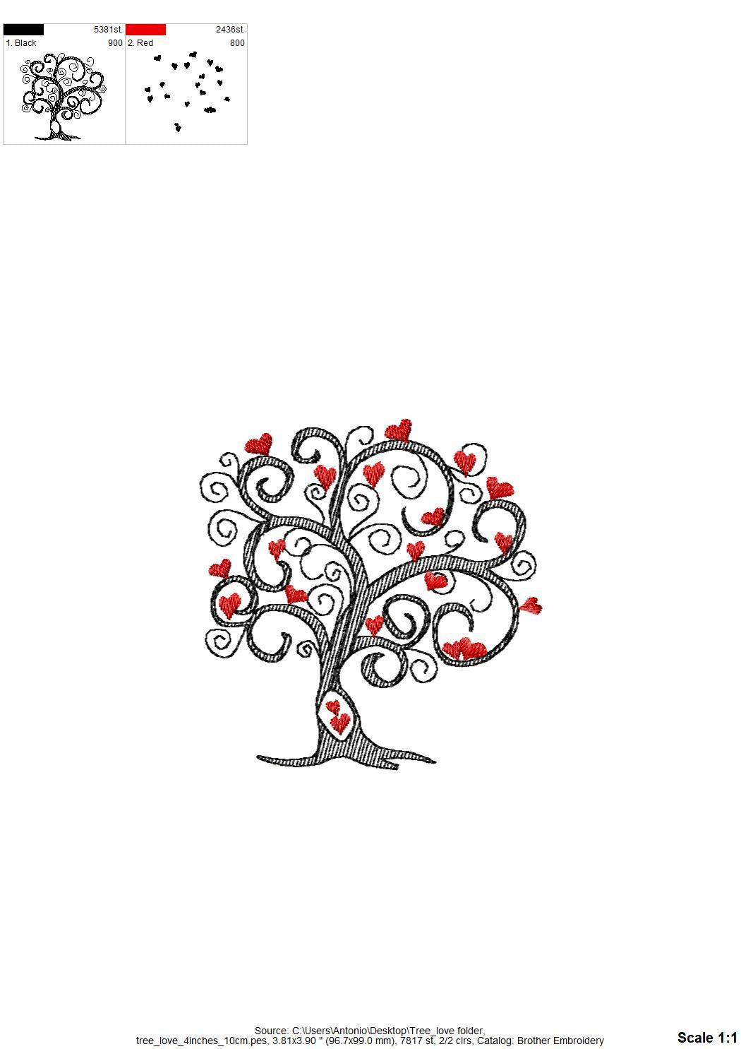 Love Tree with Heart Leaves
