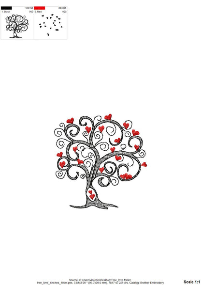 Love Tree with Heart Leaves