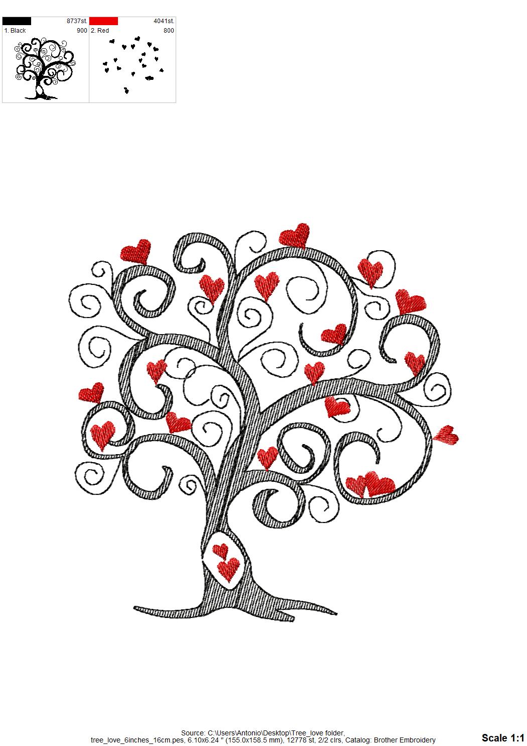 Love Tree with Heart Leaves