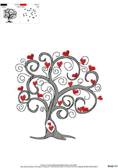 Love Tree with Heart Leaves