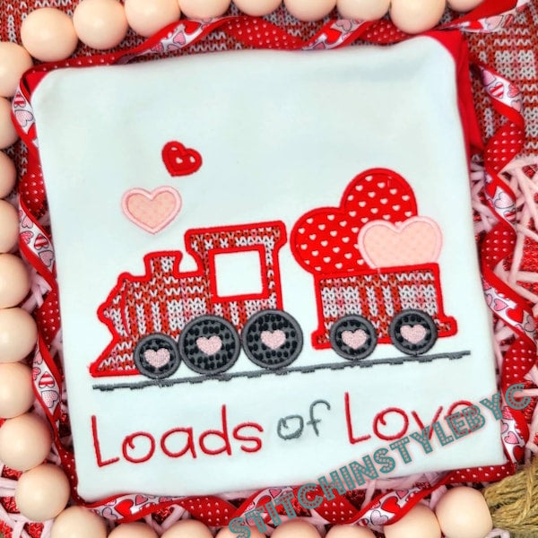 Valentines Day Train with Hearts