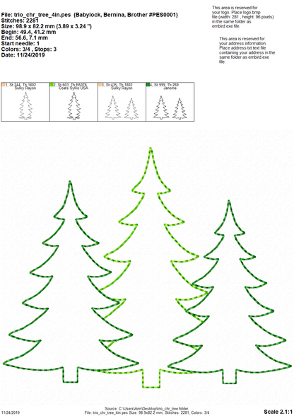 Woodland Tree Trio Applique