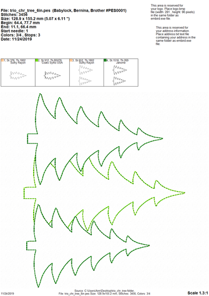 Woodland Tree Trio Applique