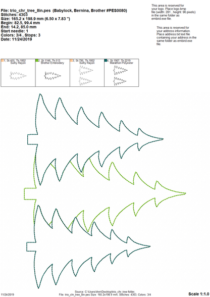 Woodland Tree Trio Applique