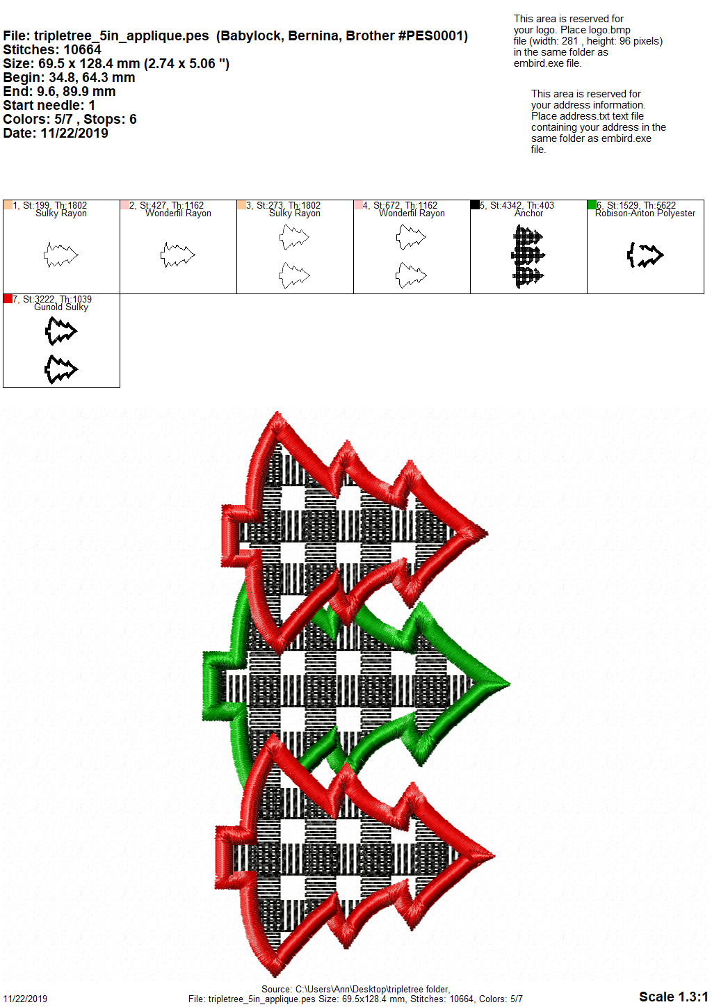Gingham Plaid Woodland Tree Trio