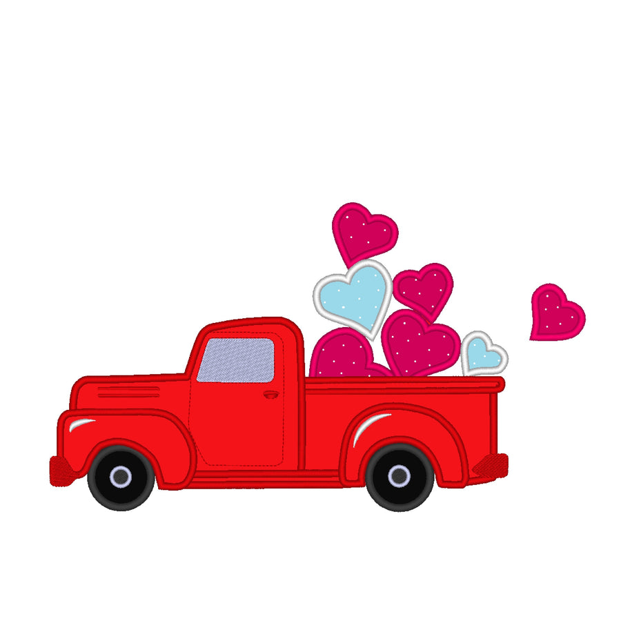 Red Truck with Hearts