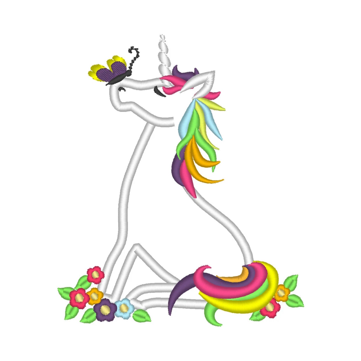 Rainbow Unicorn with Butterfly
