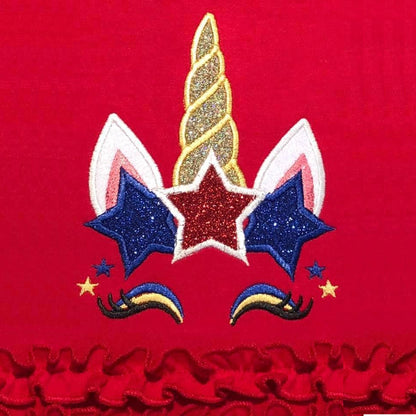 Patriotic Unicorn Applique