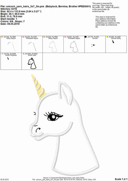 Little Unicorn with Yarn Hair